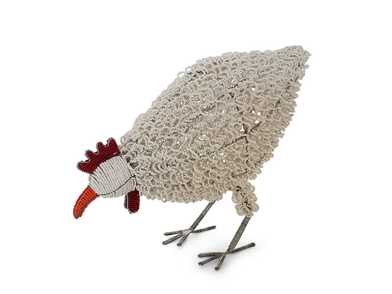 bead & wire chicken - white - 1